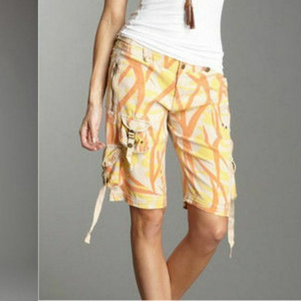 $188 ~DA-NANG SOLDOUT! Washable Silk Shorts Pocket Belted Cargo CAMOS XS